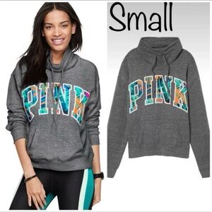 PINK Victoria's Secret Gray Cowl Neck Sweater